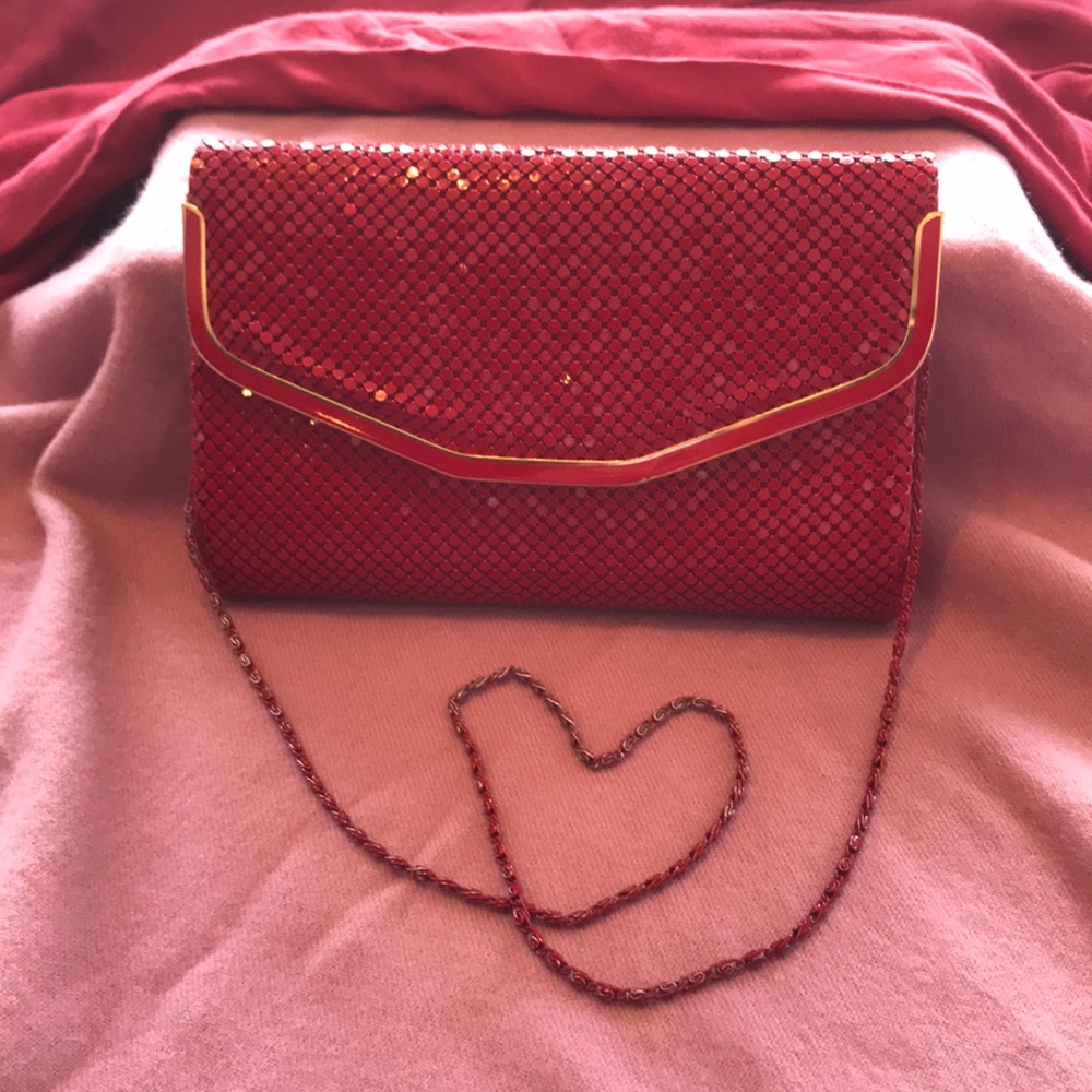 Fancy red metallic evening clutch